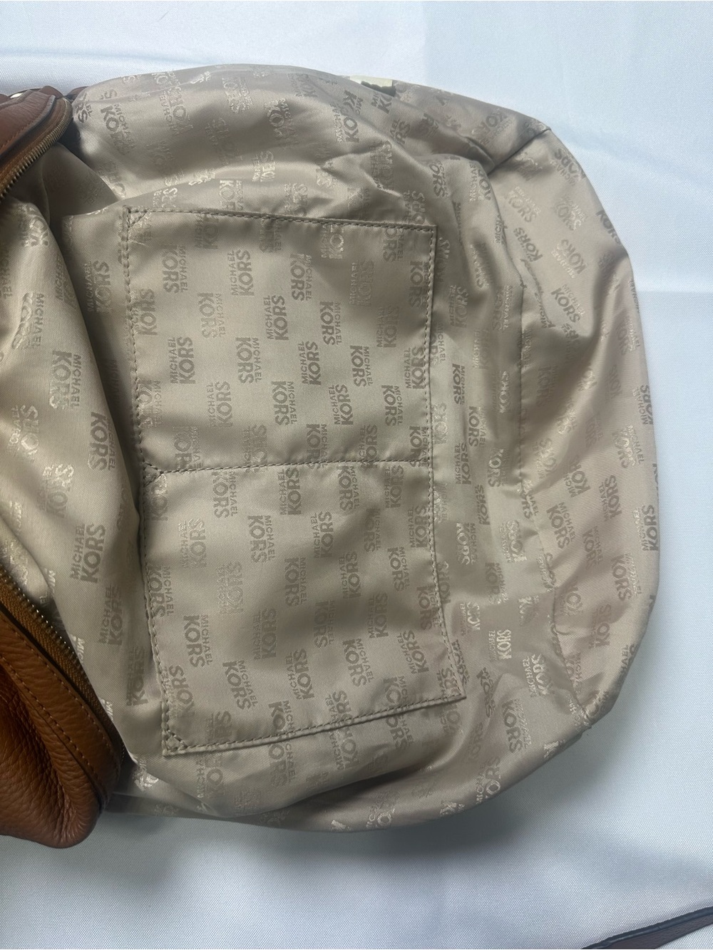 Michael Kors Brown Pebbled Leather Bedford Satchel with Strap - Picture 7 of 13